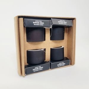*3/$25 NWT Set of 4 Chalk Napkin Rings Writeable Black Decorative Fun